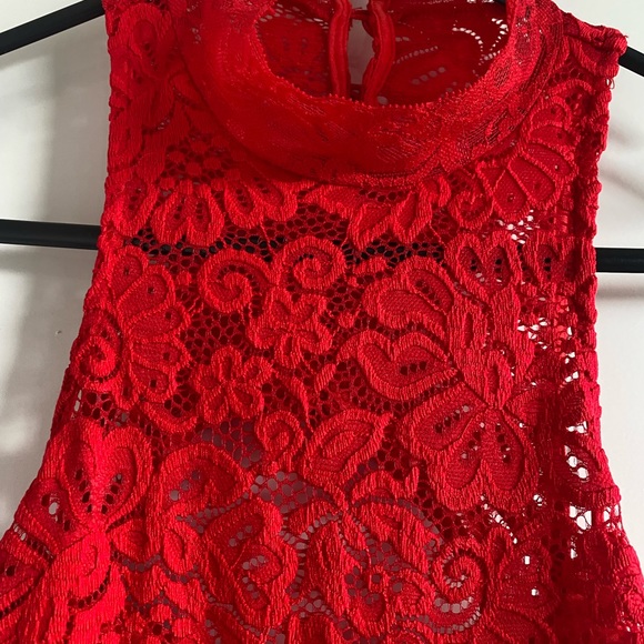 TIGERMIST RED LACE MIDI DRESS / Size XS - Picture 3 of 7